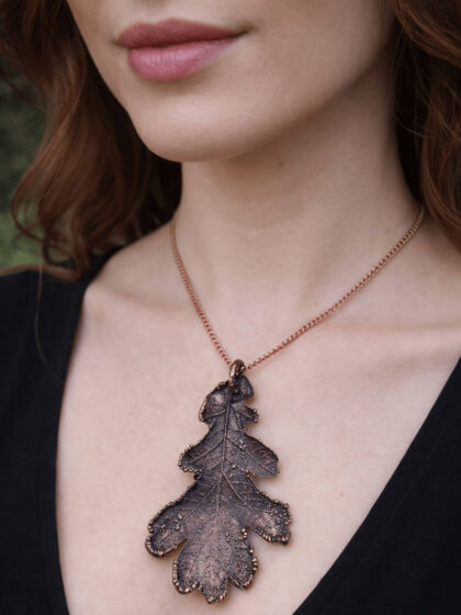 Naszyjnik liść dębu